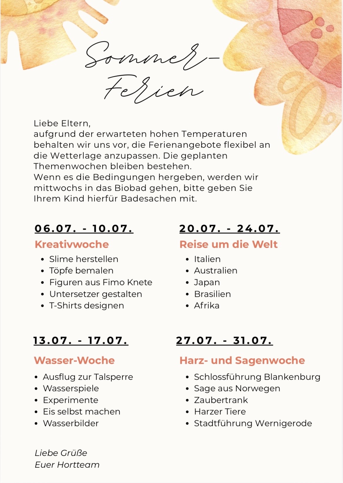 Read more about the article Ferienplan Sommer 2026